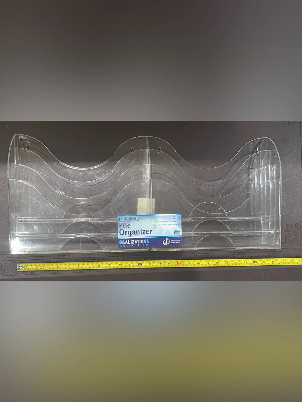 Clear 6-Section Wall-Mounted or on desk File Organizer Acrylic